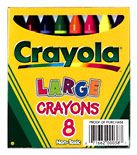 Bx. 8 Color Large Crayola Crayons 4x7/16''